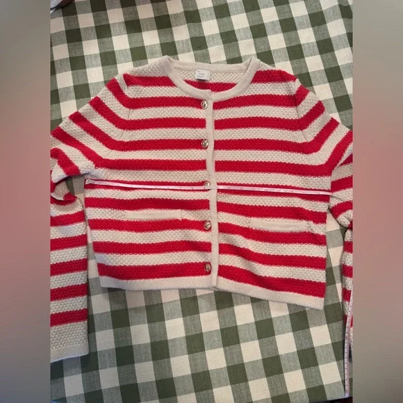 a new day Red and Cream Stripped Cardigan - Picture 11 of 13
